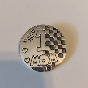 #1 Mom Sterling Silver Brooch